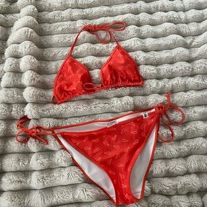 Hooters | Orange Red Bikini Set | Size Large | Discontinued Design